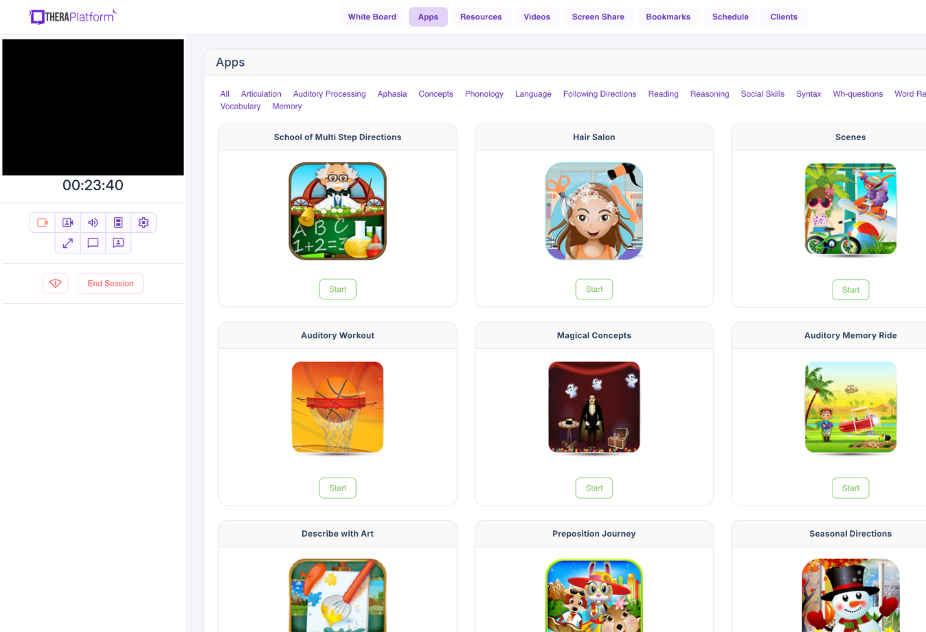 Image of TheraPlatform telehealth platform apps