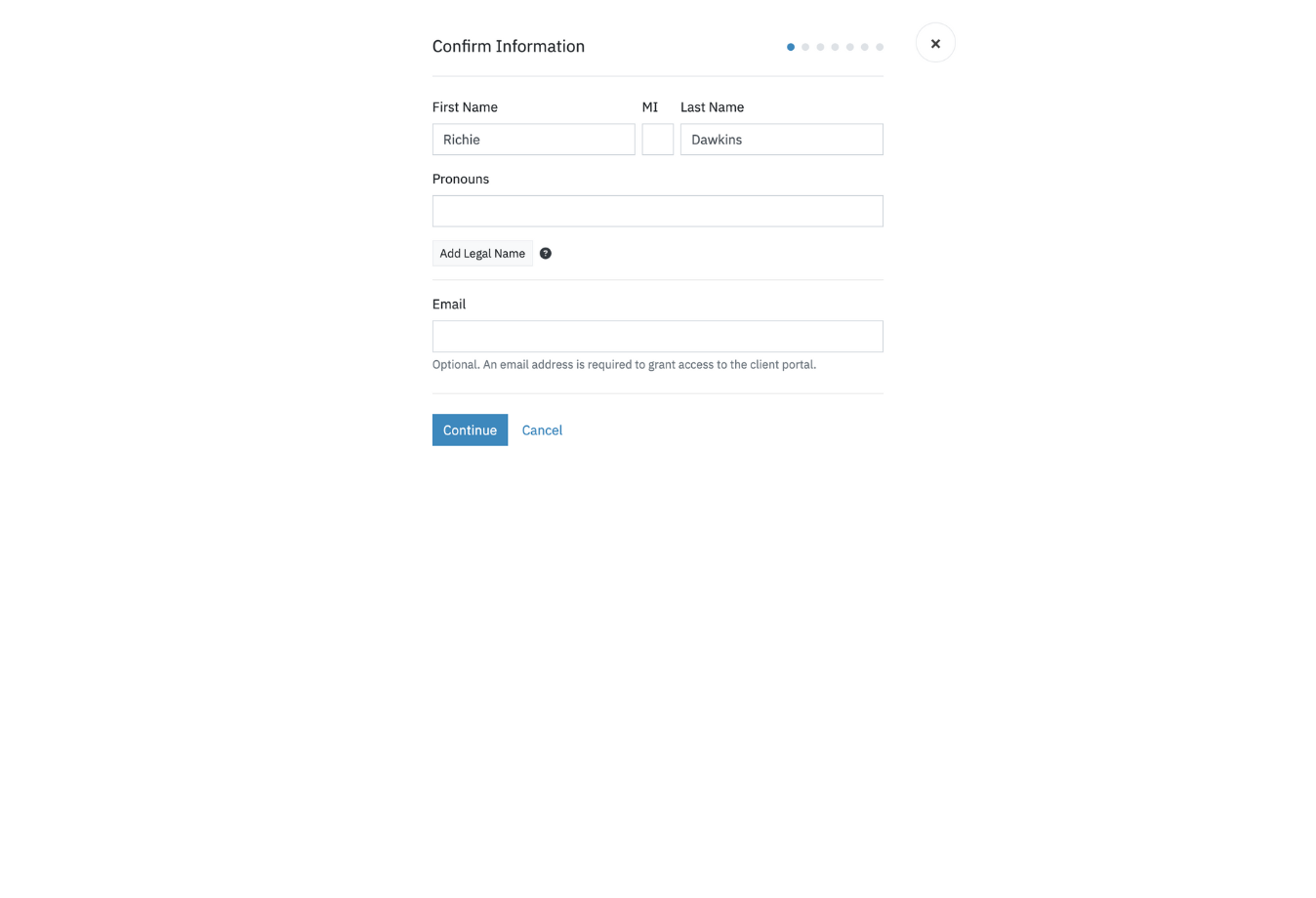 Image of Sessions Health client setup