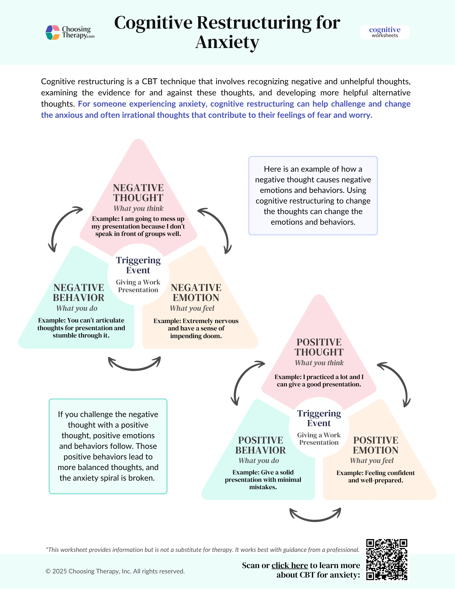 Cognitive Restructuring for Anxiety Worksheet