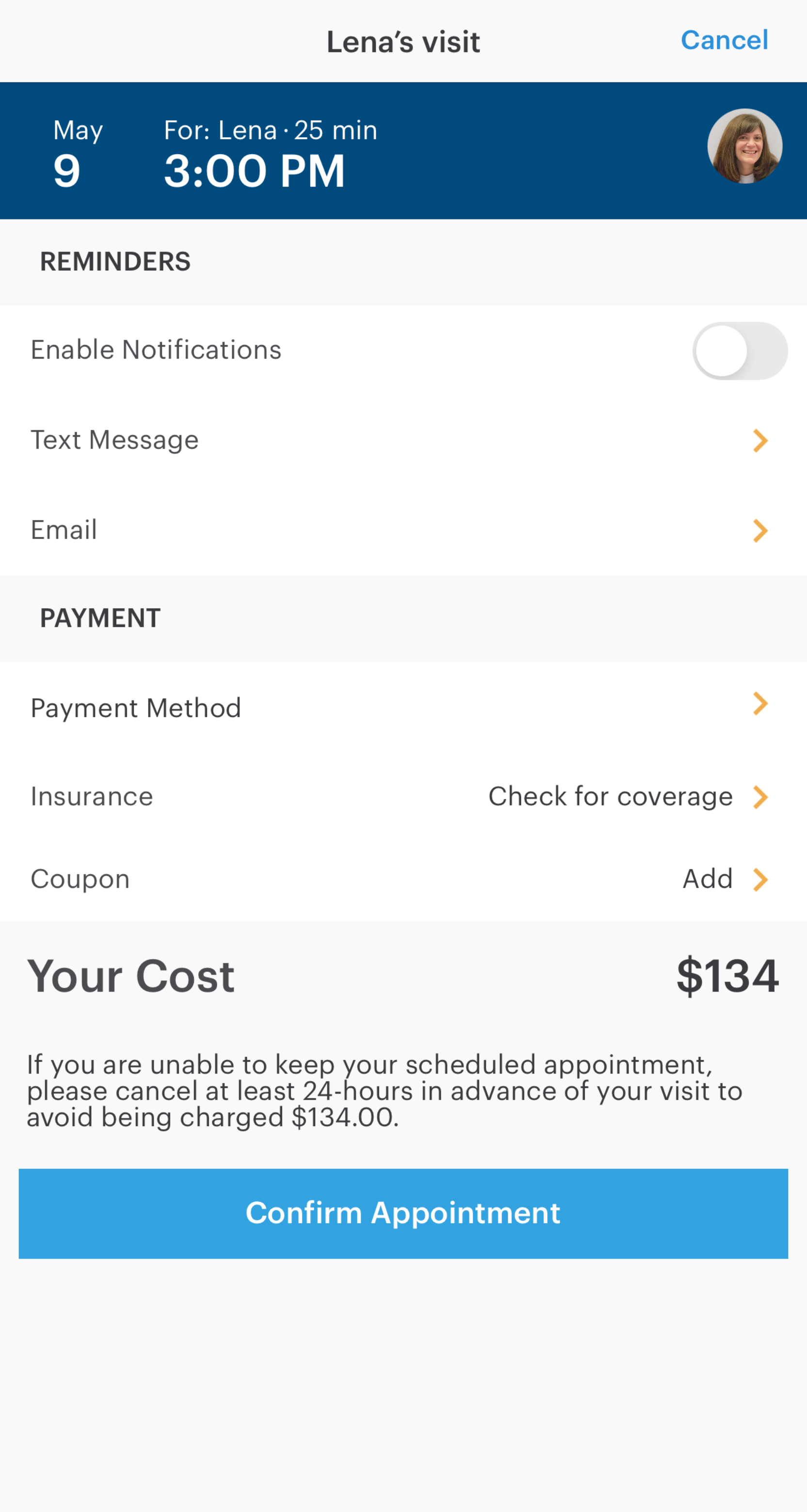 Image of checkout screen with Doctor on Demand
