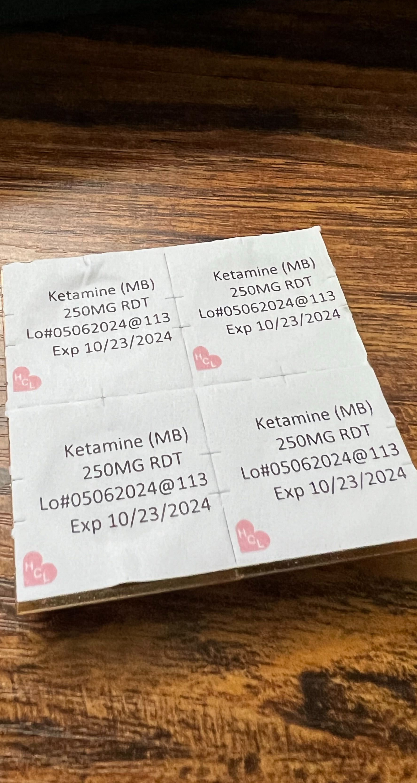 Photo of ketamine tablets sent from Mindbloom