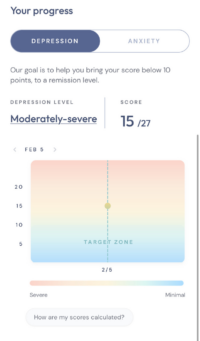 Brightside Health Depression score progress
