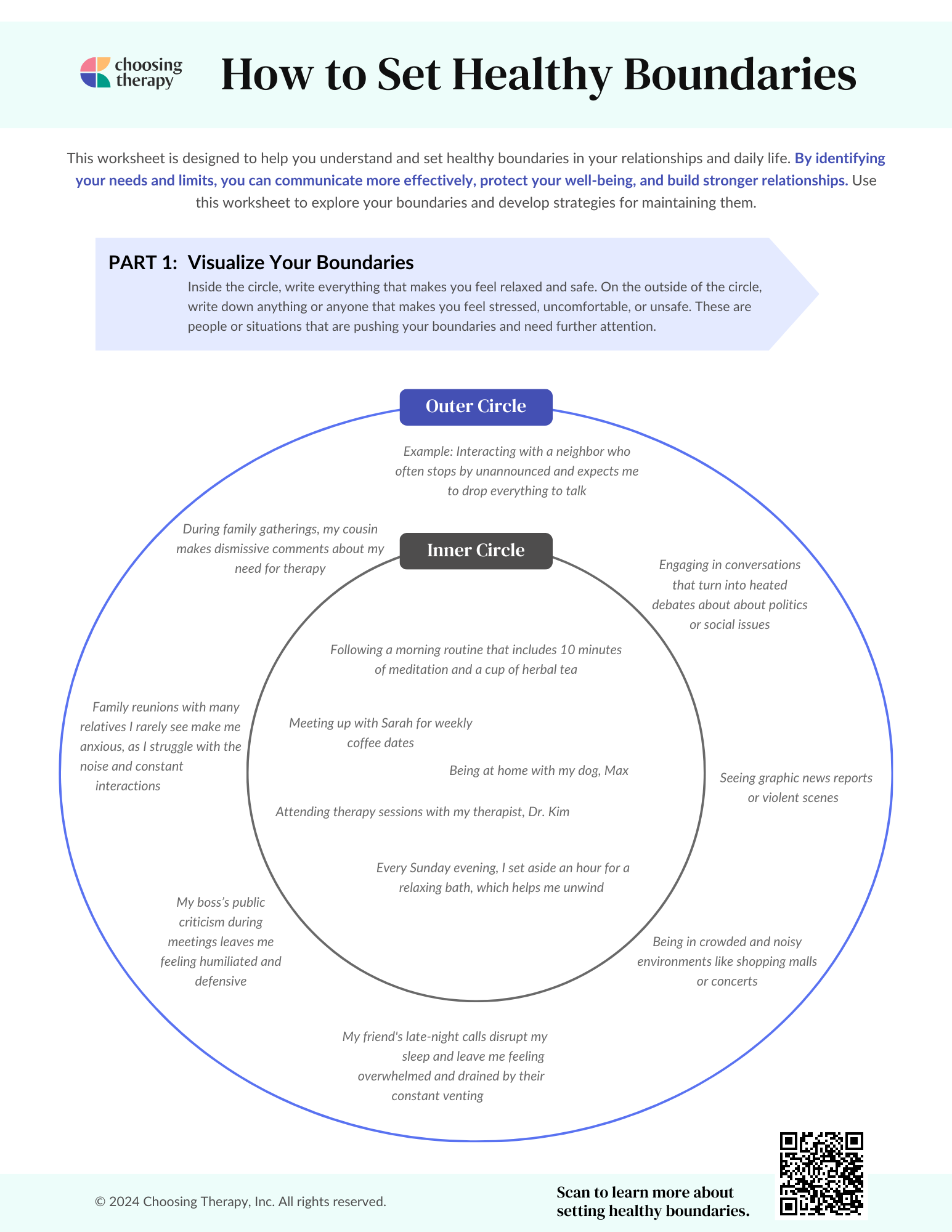 How to Set Boundaries Worksheet