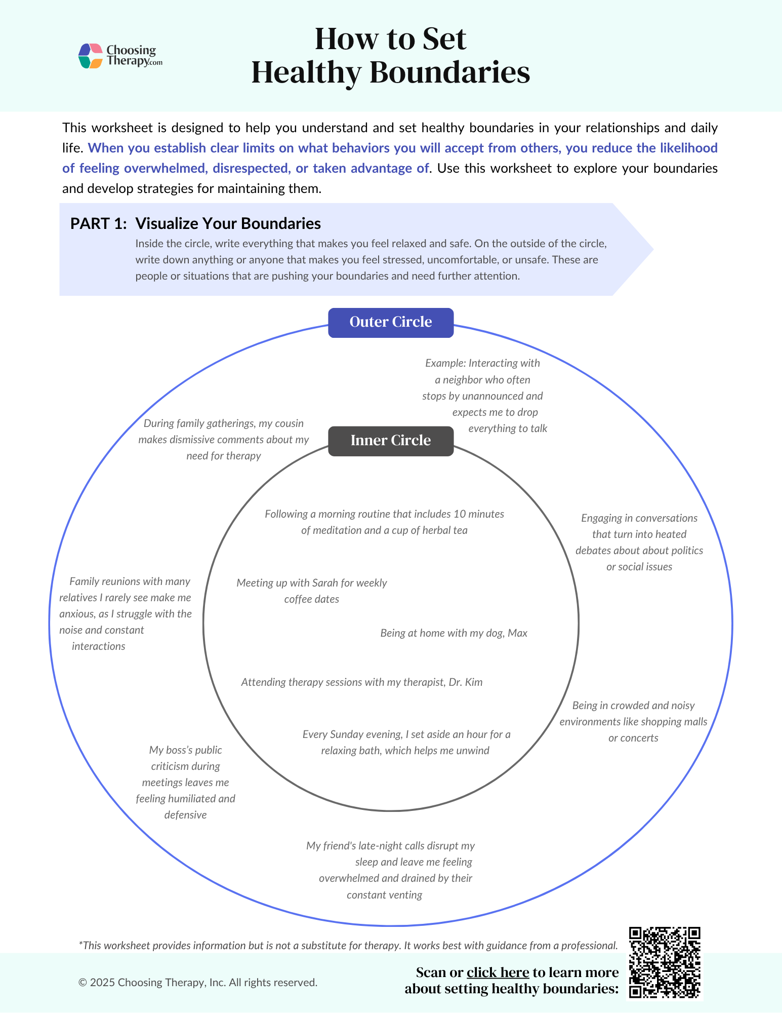 How to Set Boundaries Worksheet
