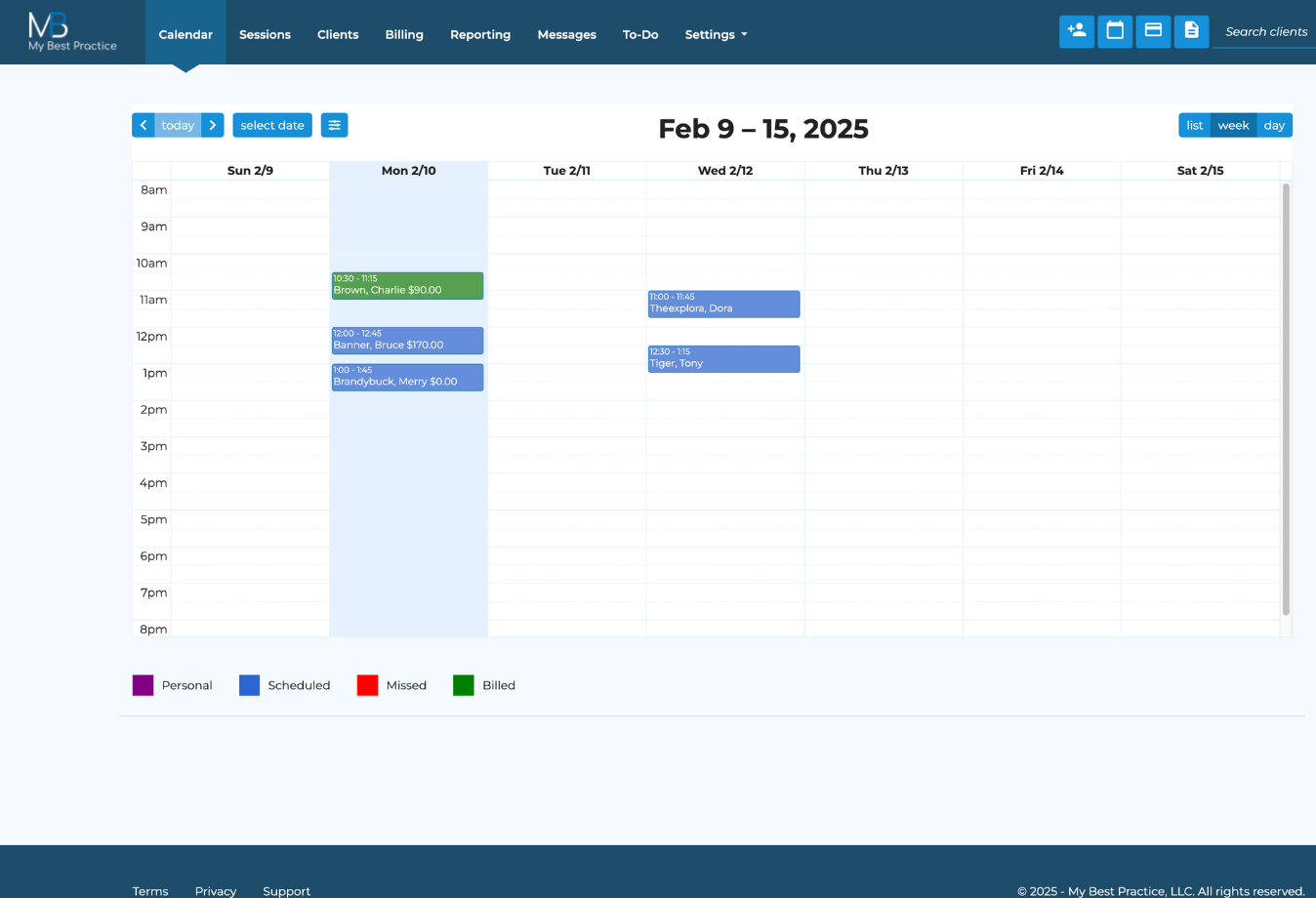 Image of My Best Practice main dashboard