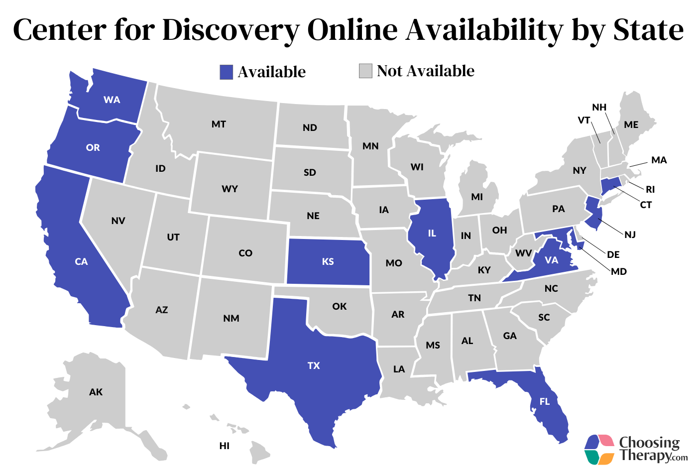 Center for Discovery Availability by State