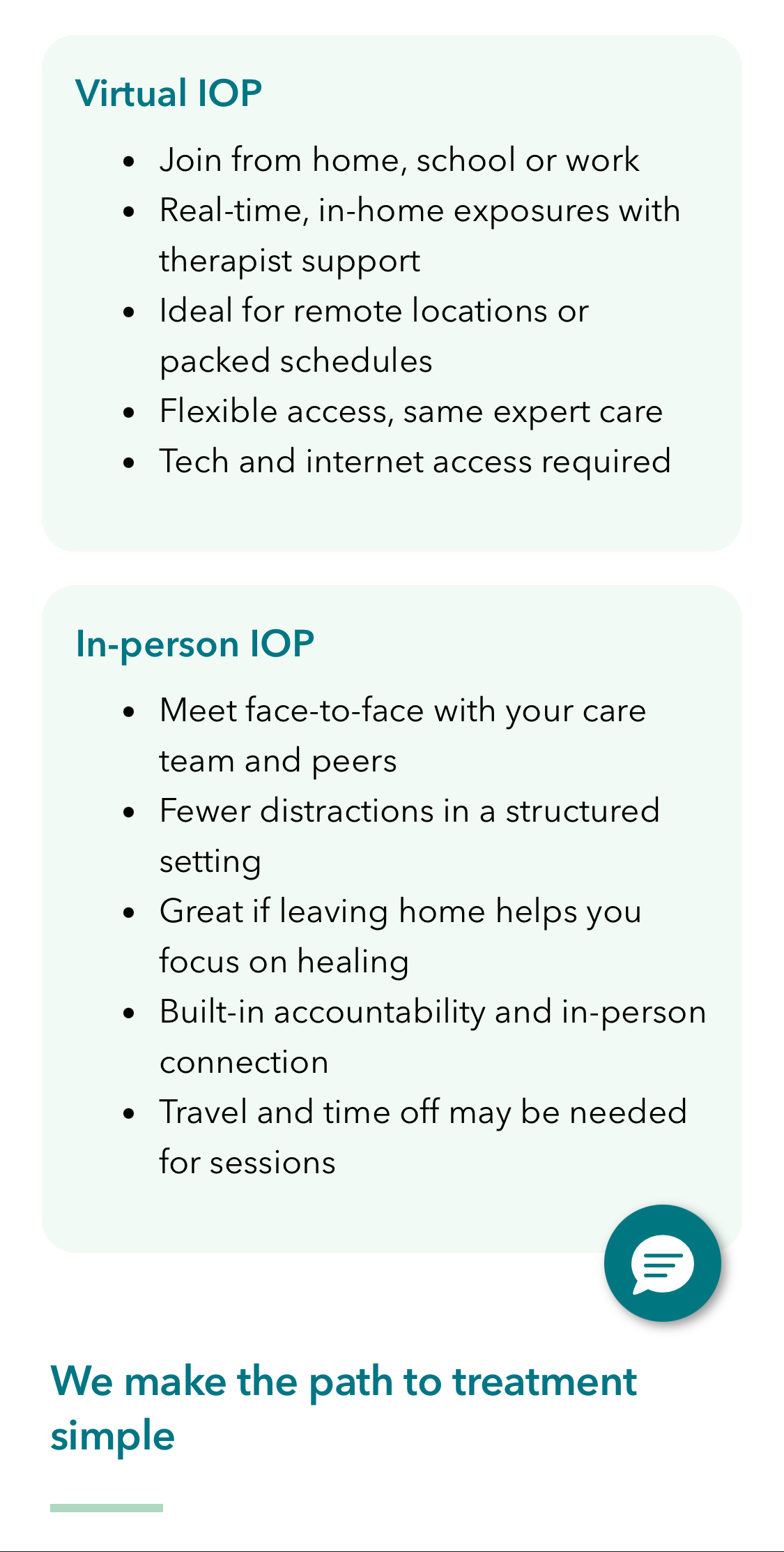 Eating Recovery Center virtual vs in-person care