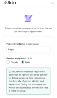 Image of Rula intake form