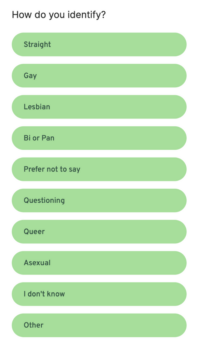 BetterHelp intake questions about sexual identity