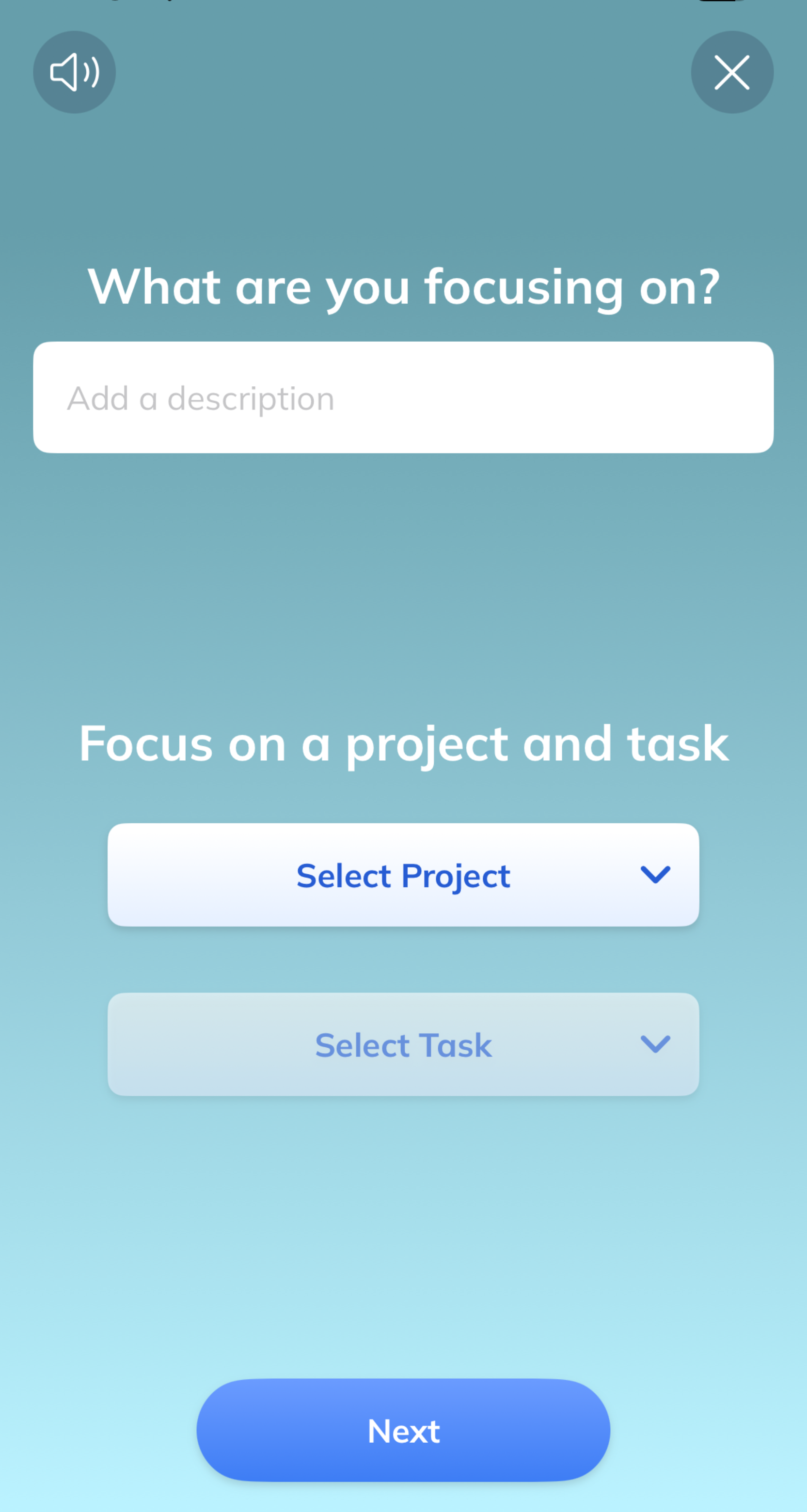 Screenshot of RescueTime_s focus session start menu