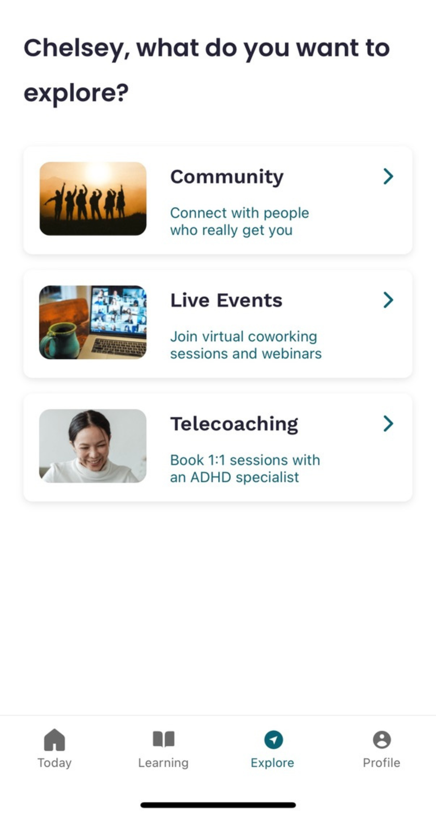 Screenshot of InFlows Explore tab
