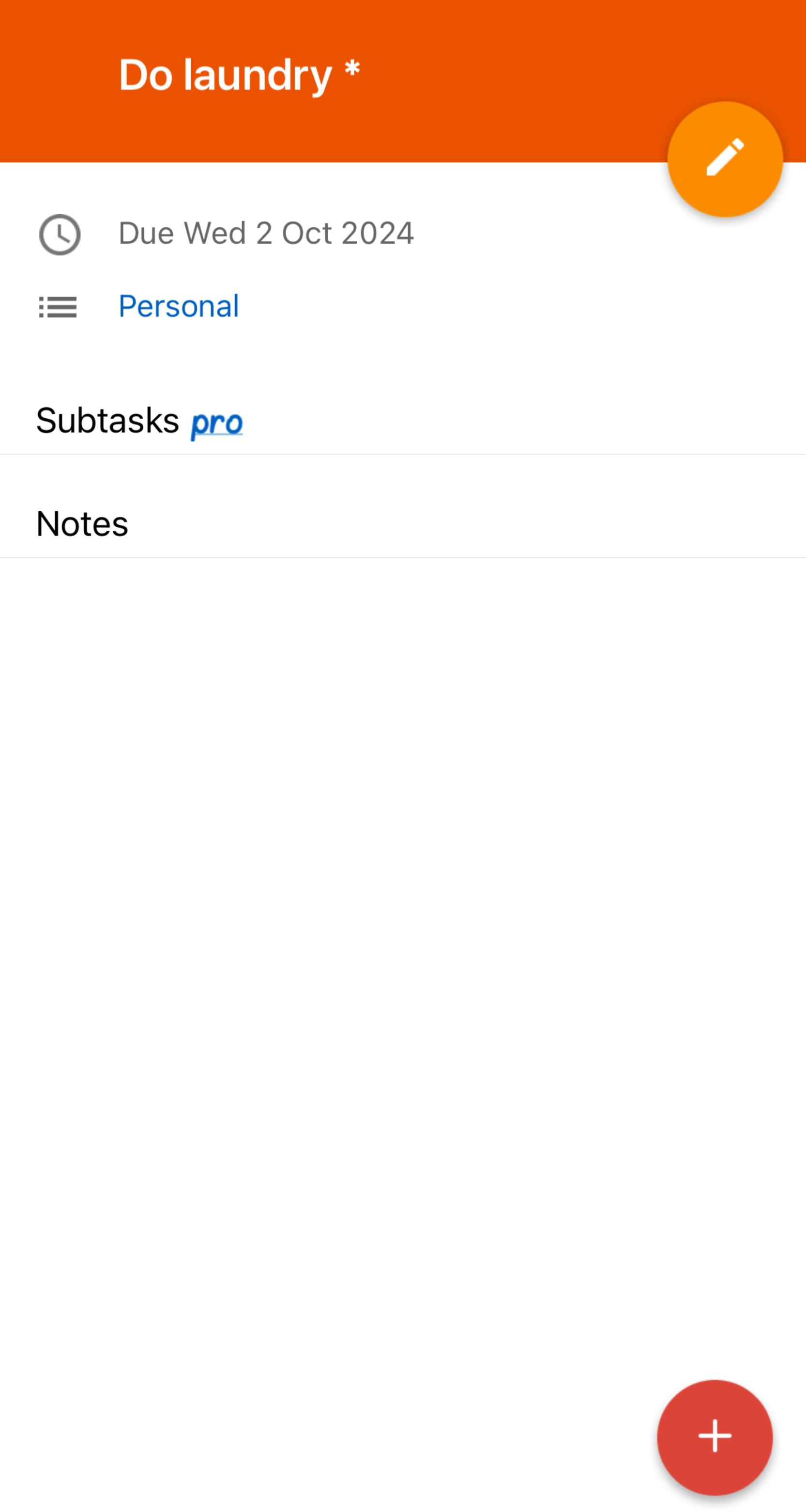 Screenshot of the custom options for tasks in the Remember the Milk app