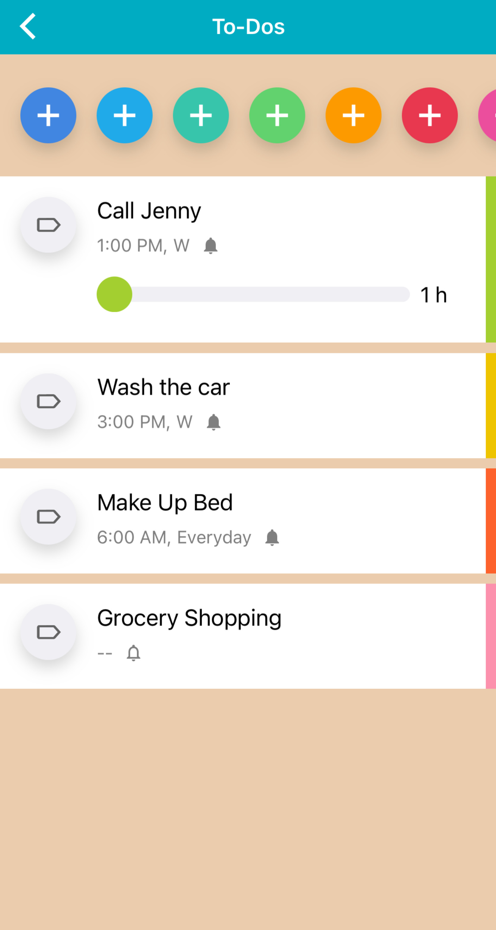 Screenshot of to-do list in the Flora app