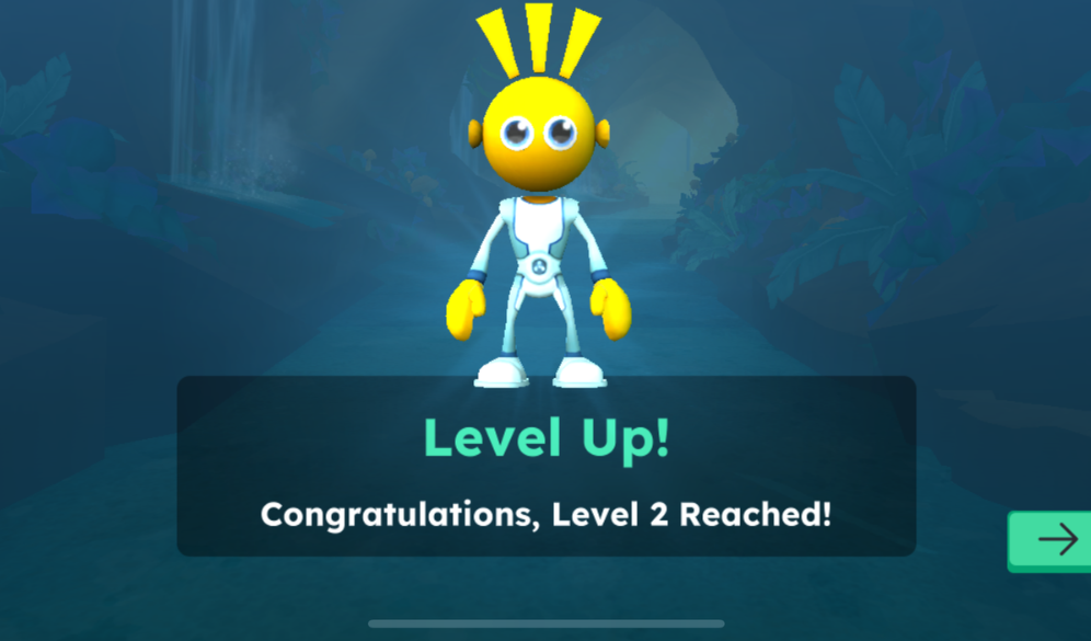 Screenshot of leveling up in EndeavorOTC app