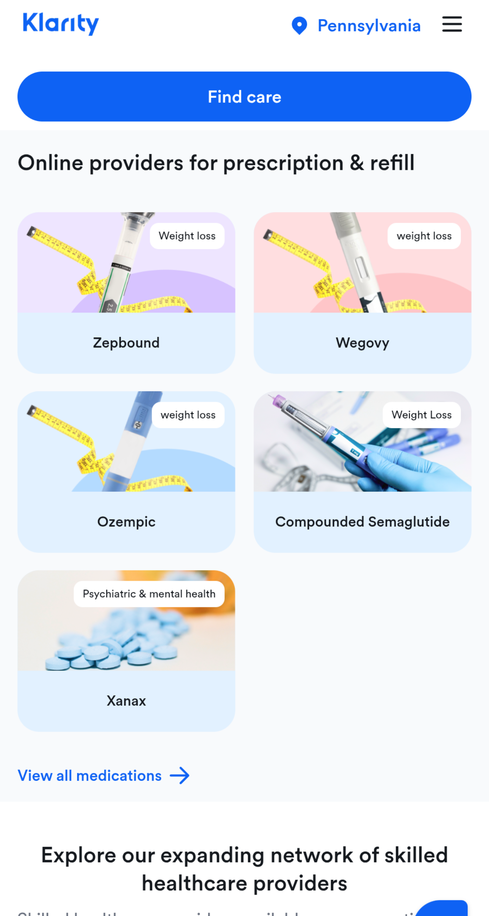 Image Klarity Homepage Prescription Refills