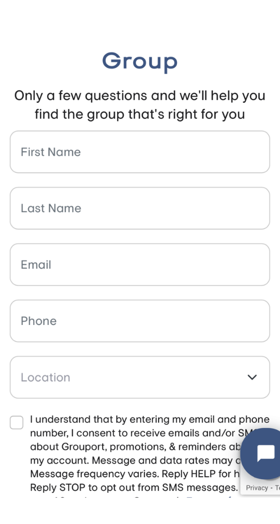Grouport info form