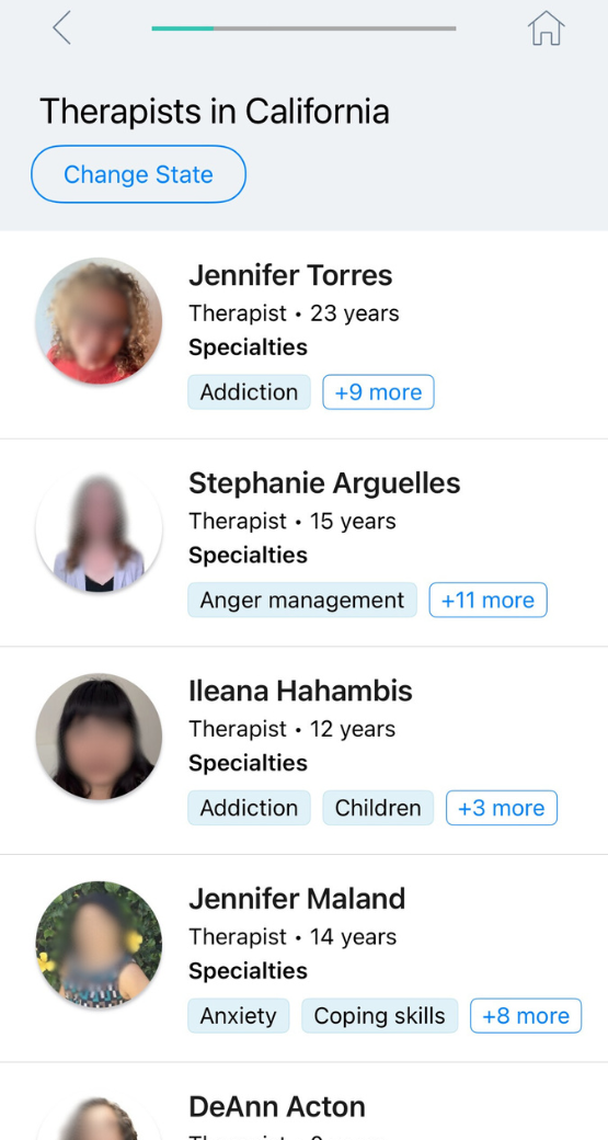 PlushCare therapist options