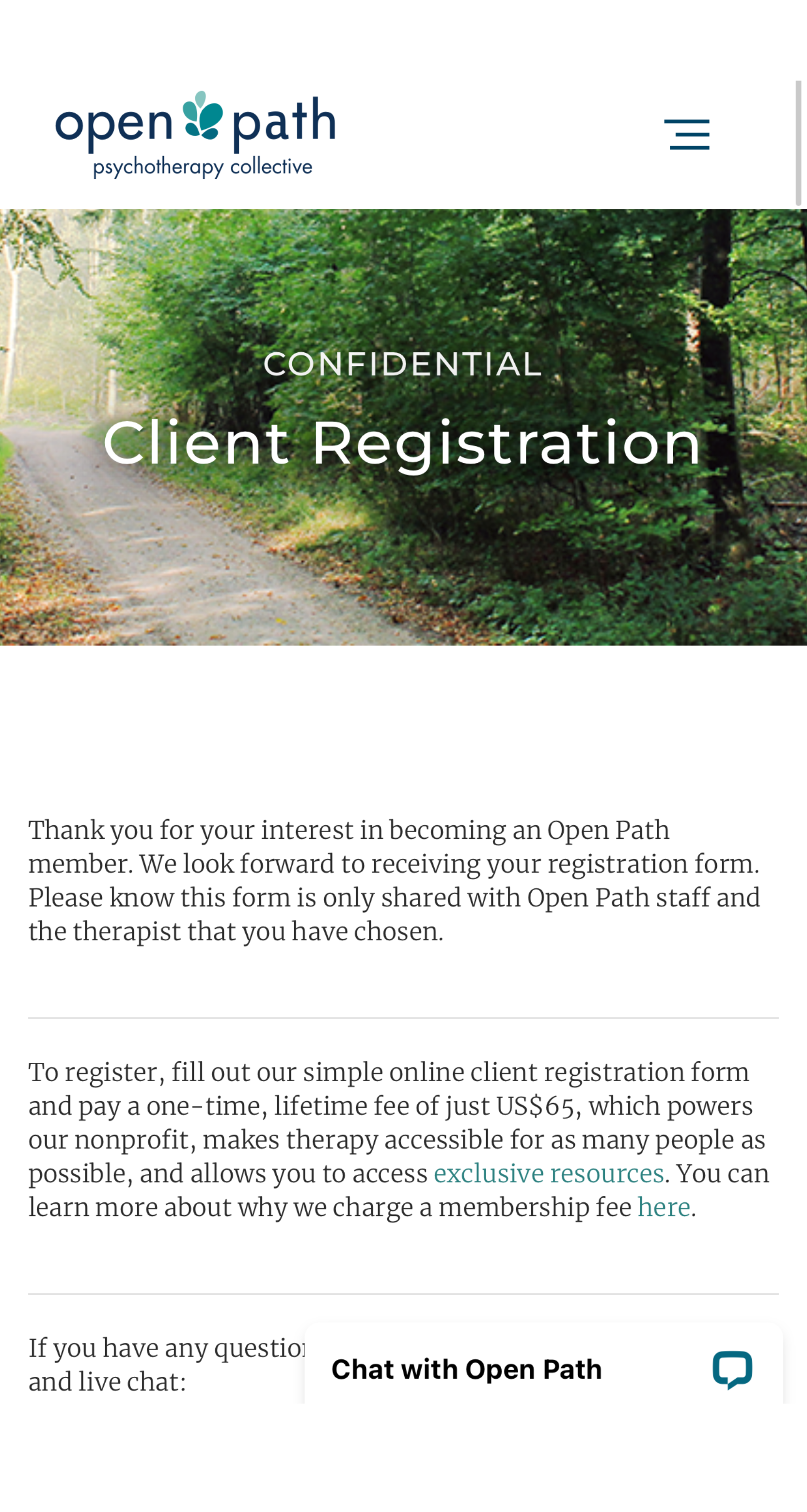 Image Open Path Client Registration