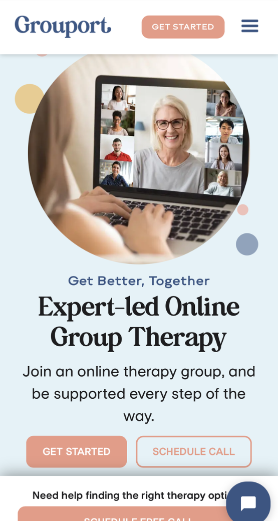 Grouport's Landing Page