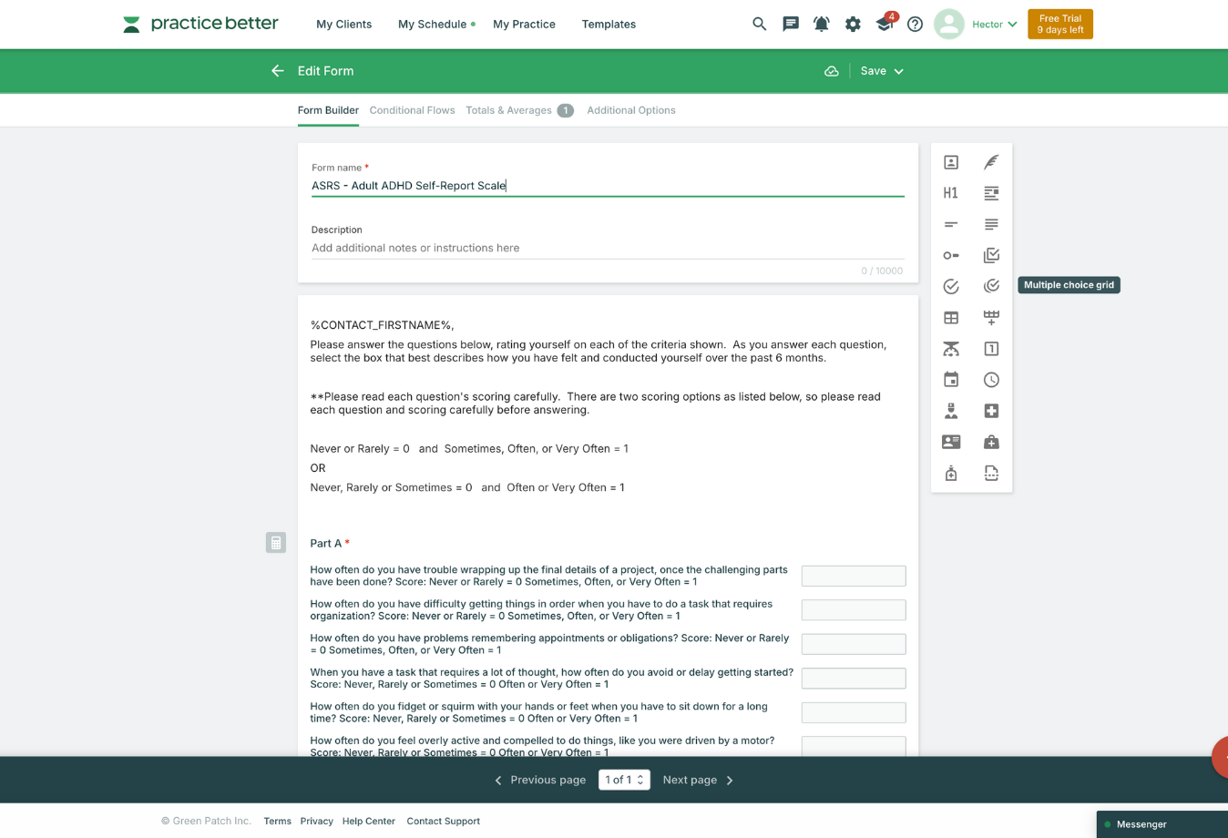 Image of Practice Better form and template builder