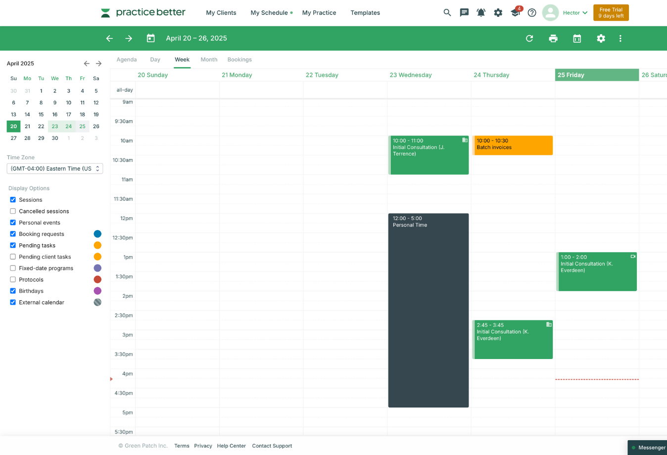 Image of Practice Better calendar