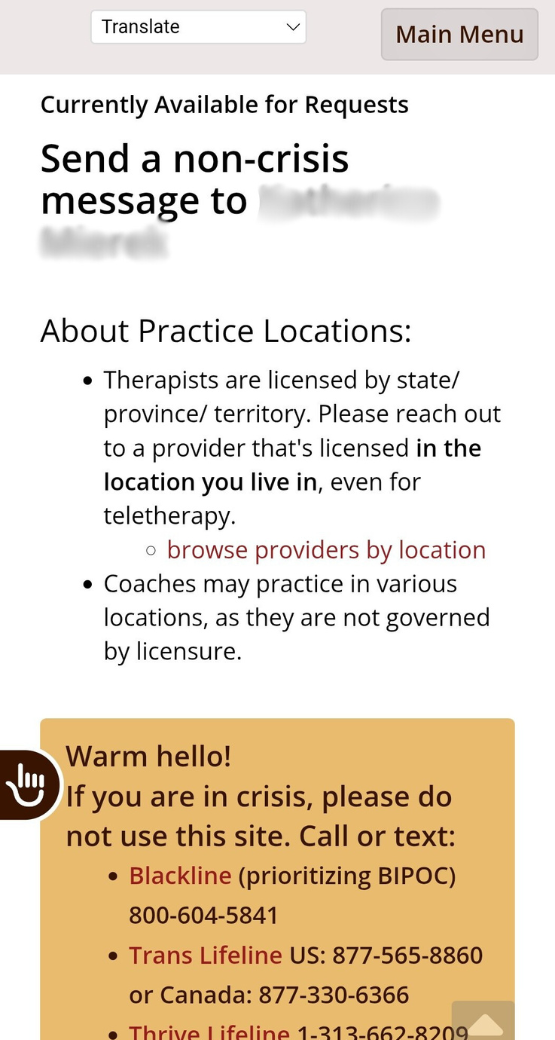 Inclusive Therapists Messaging Platform