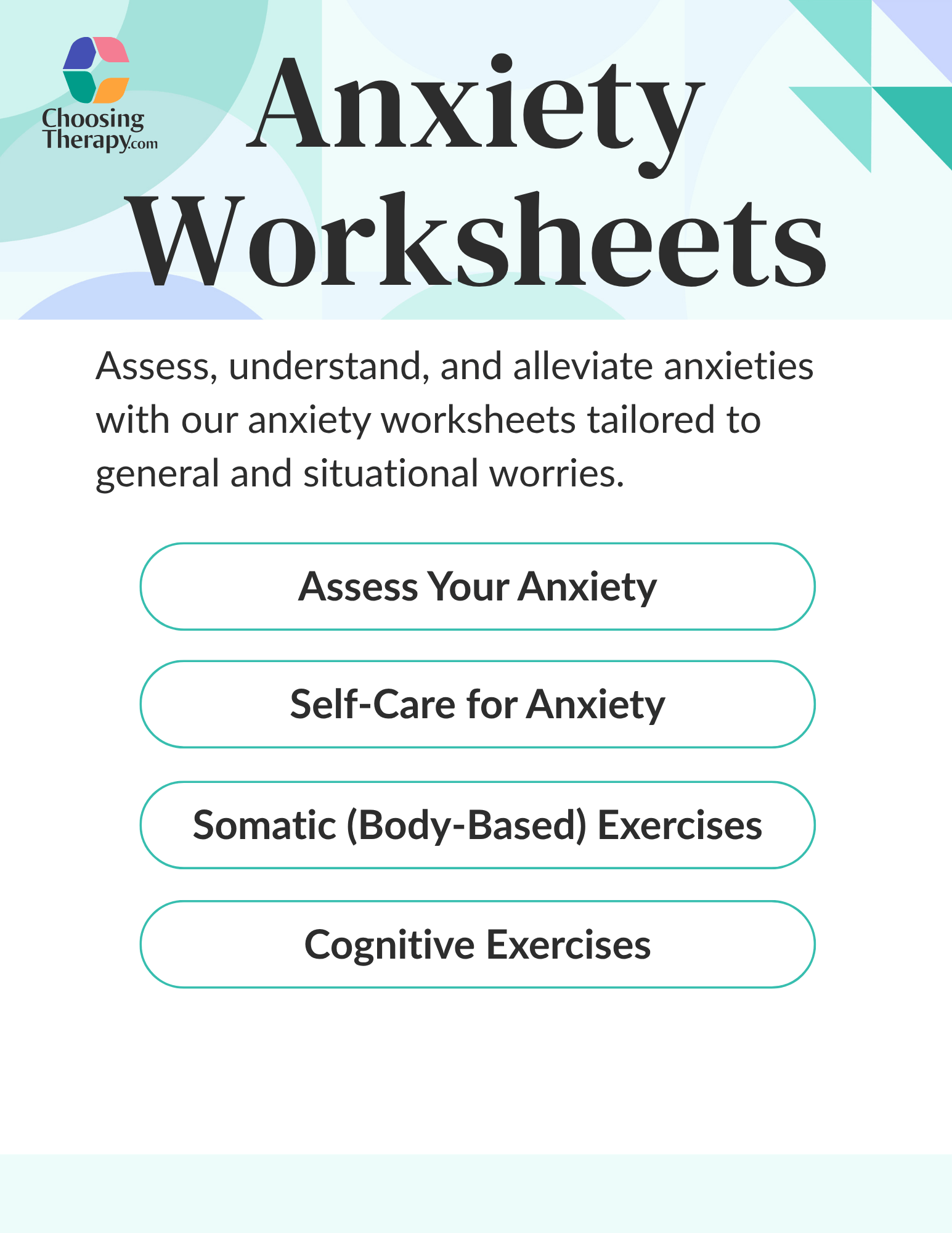 Anxiety Worksheets