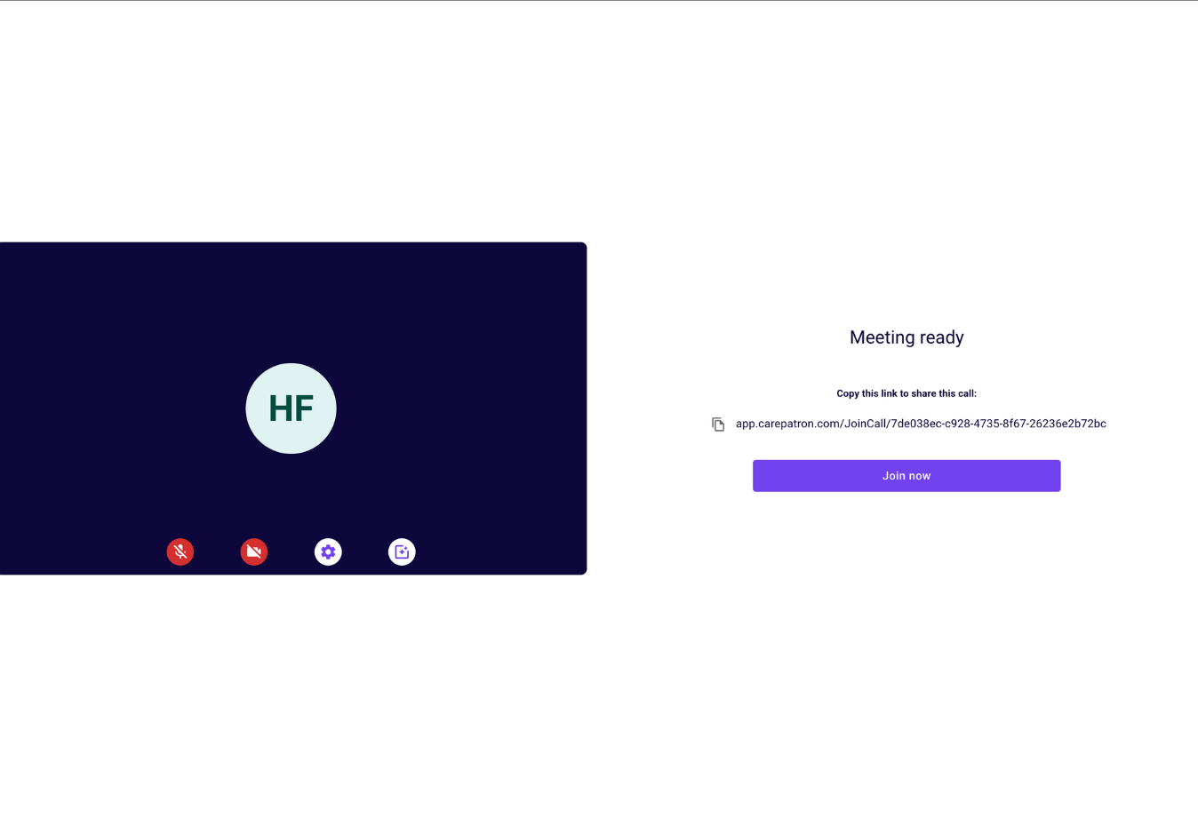 Image of Carepatron video call waiting room