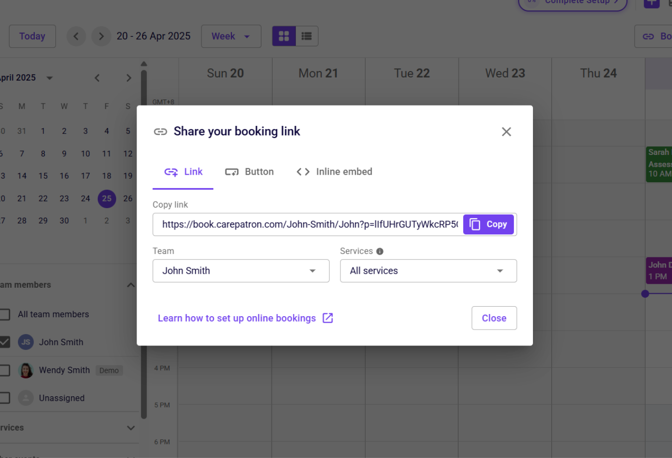Image of Carepatron Booking