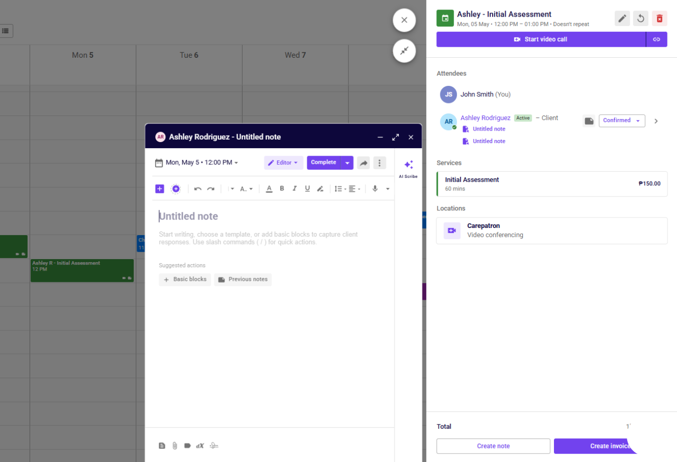 Image of Carepatron Create note