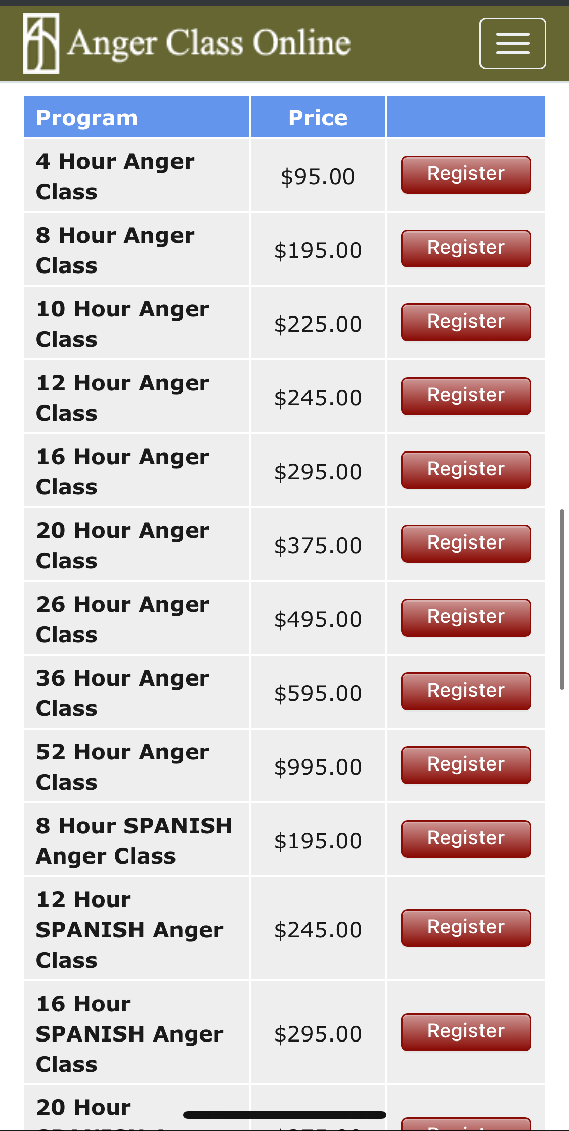 Anger Class Online Course Options