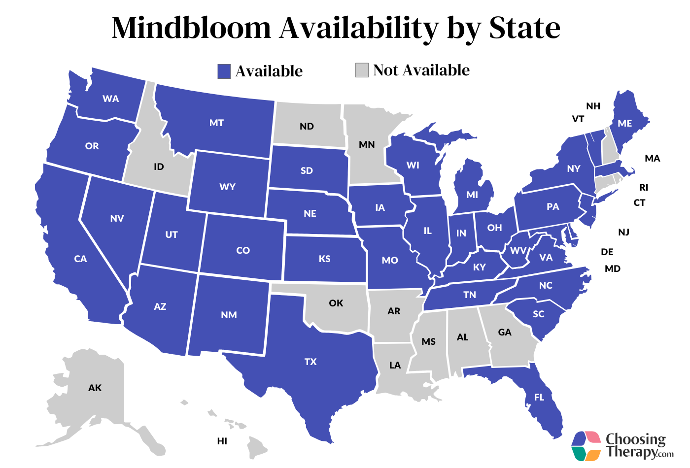 Mindbloom Availability by State