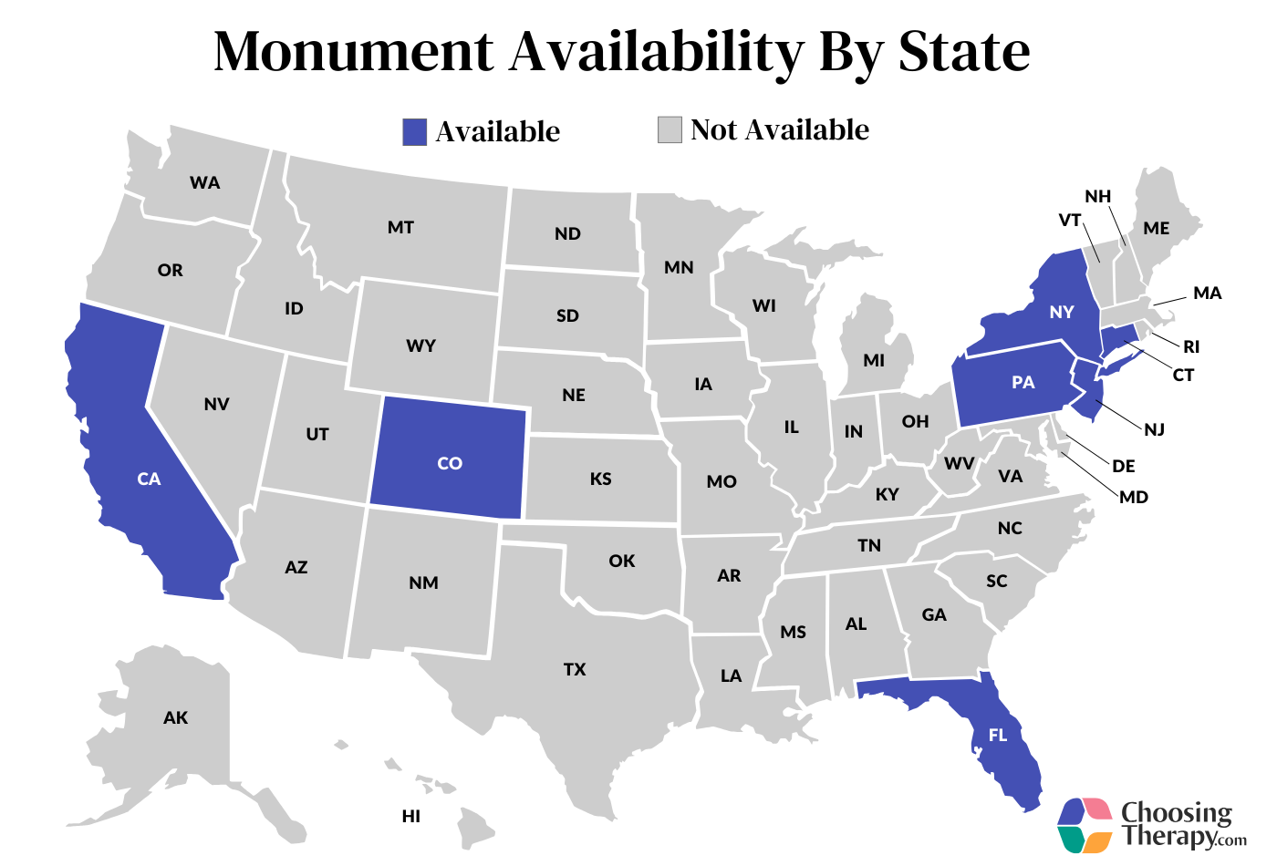 Monument Availability By State (1)