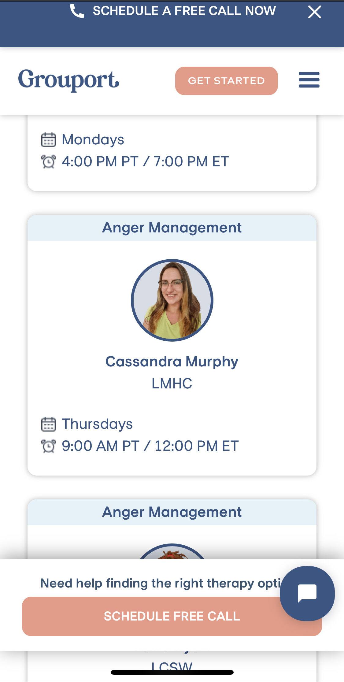 Grouport Anger Management Group Options