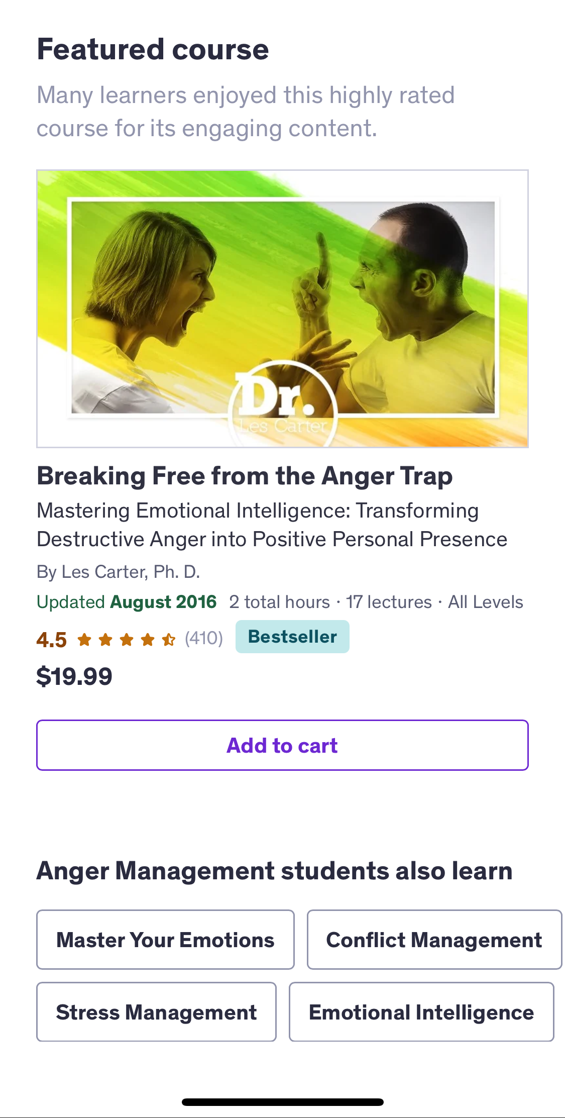 Udemy Anger Management Home