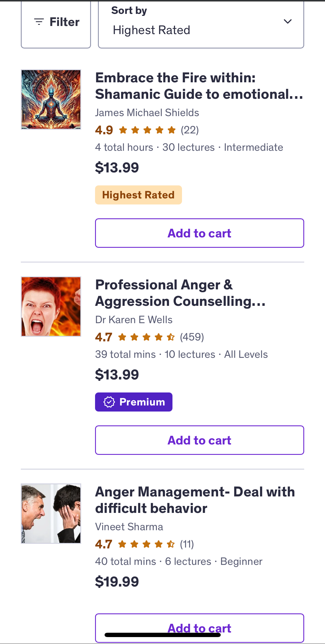 Udemy Highest Rated Anger Management Courses