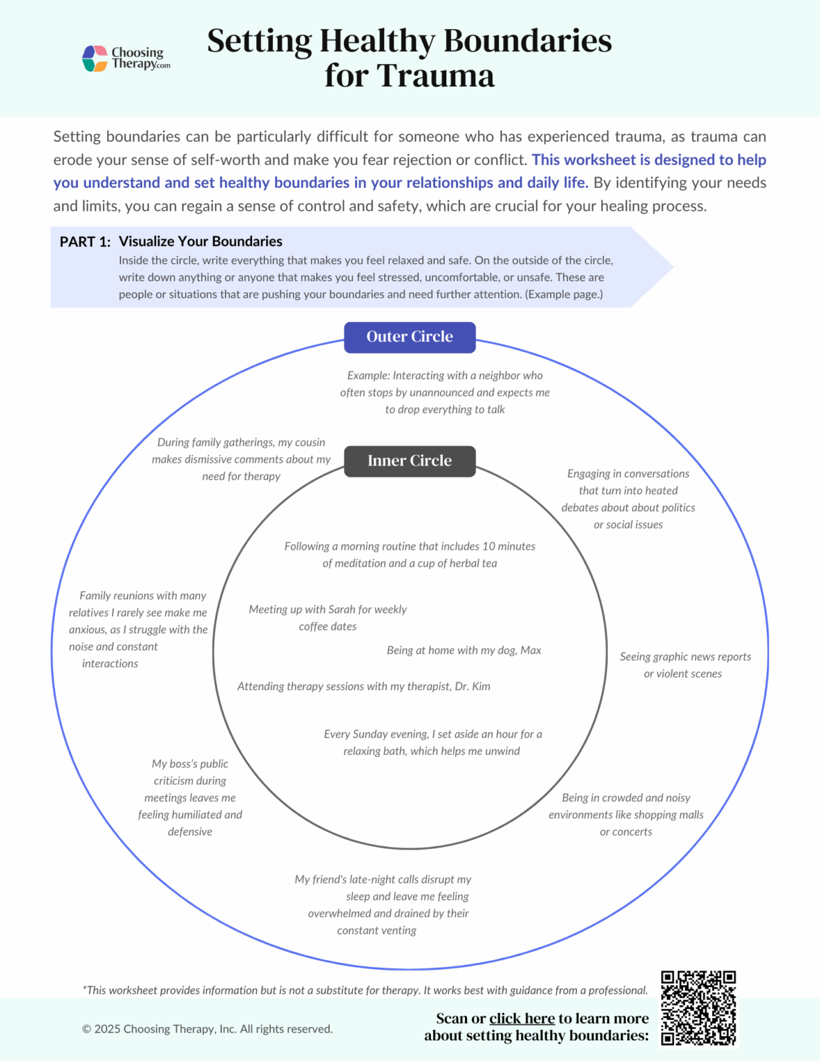 Free Setting Boundaries for Trauma Worksheet (Printable PDF ...
