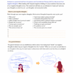 Defusion for Negative Thinking Worksheet