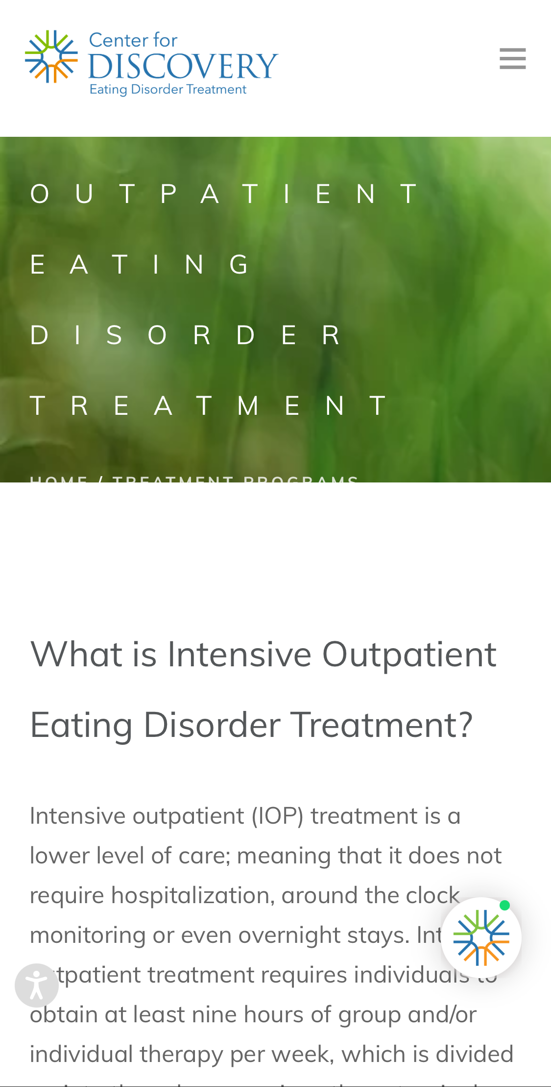 Center for Discovery home page