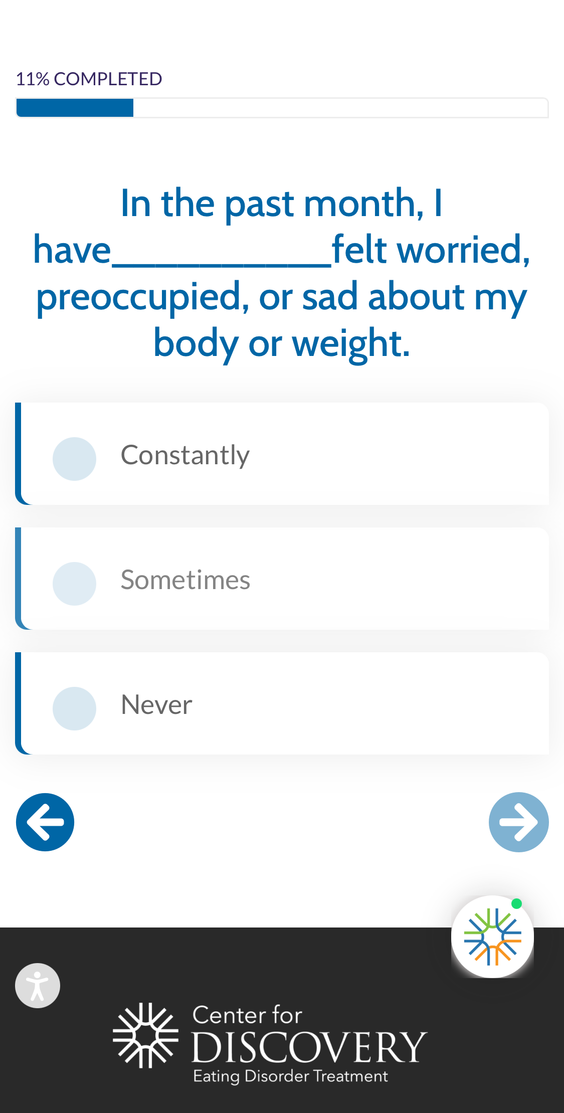 Center for Discovery's eating disorder quiz