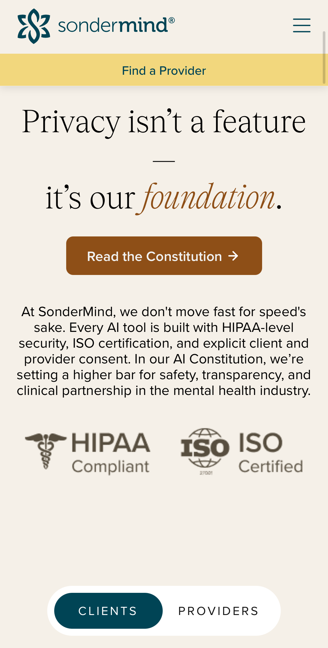 SonderMind AI Privacy