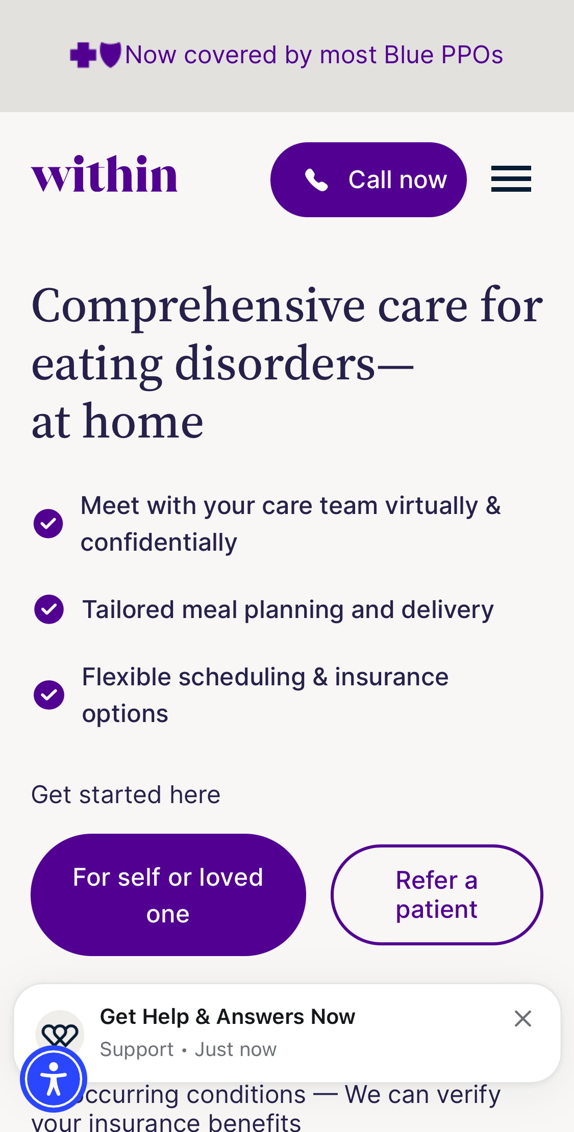 Within Health home page