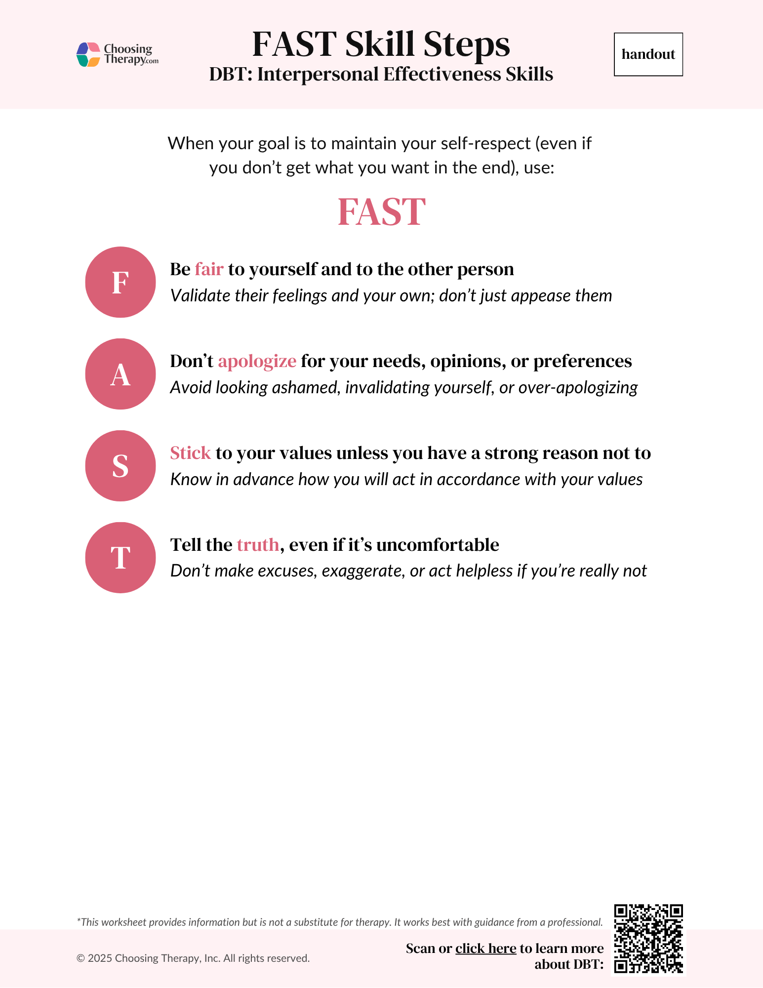 FAST Skill Steps (Handout)