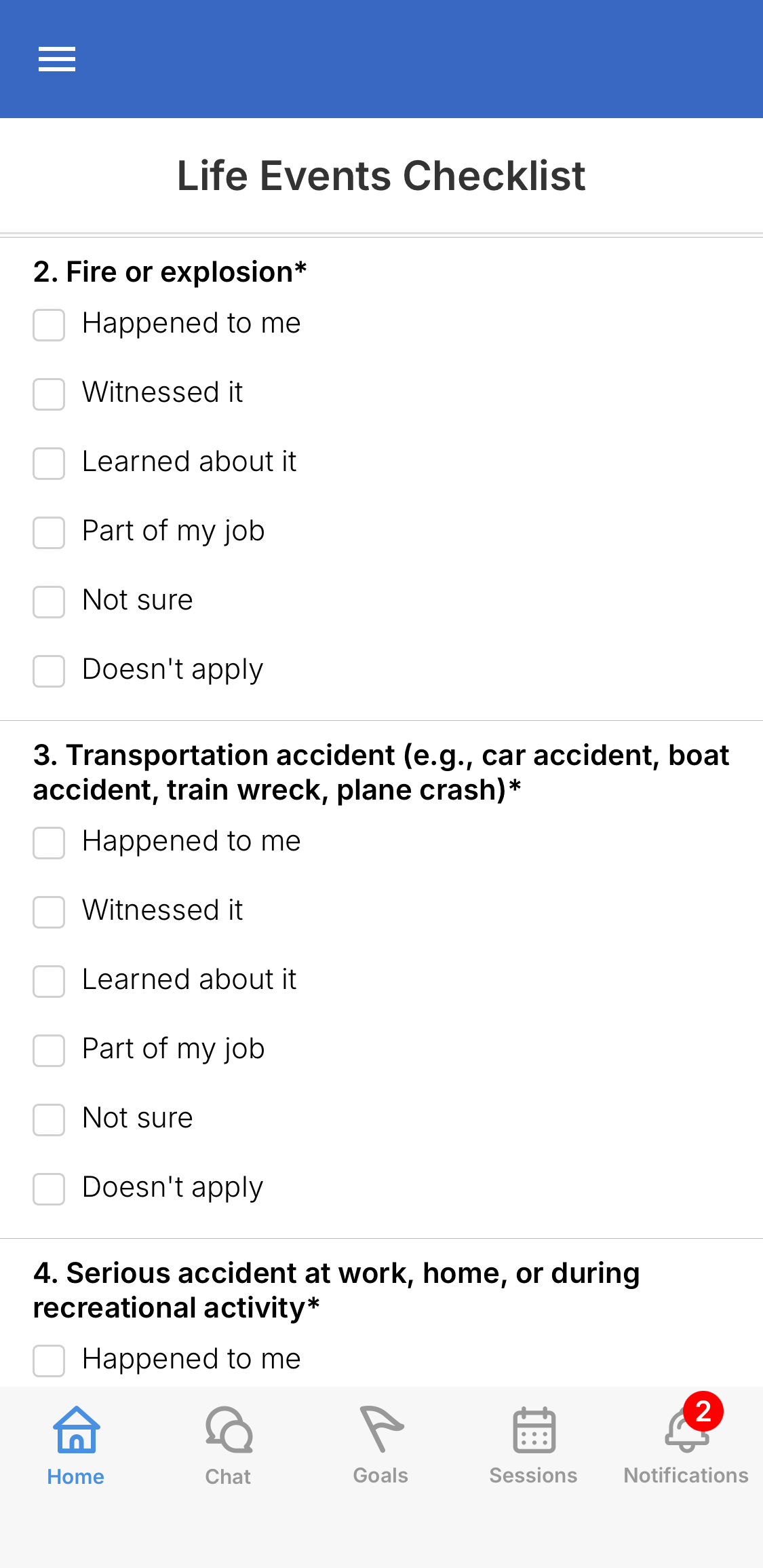 Nema Life Event Checklist