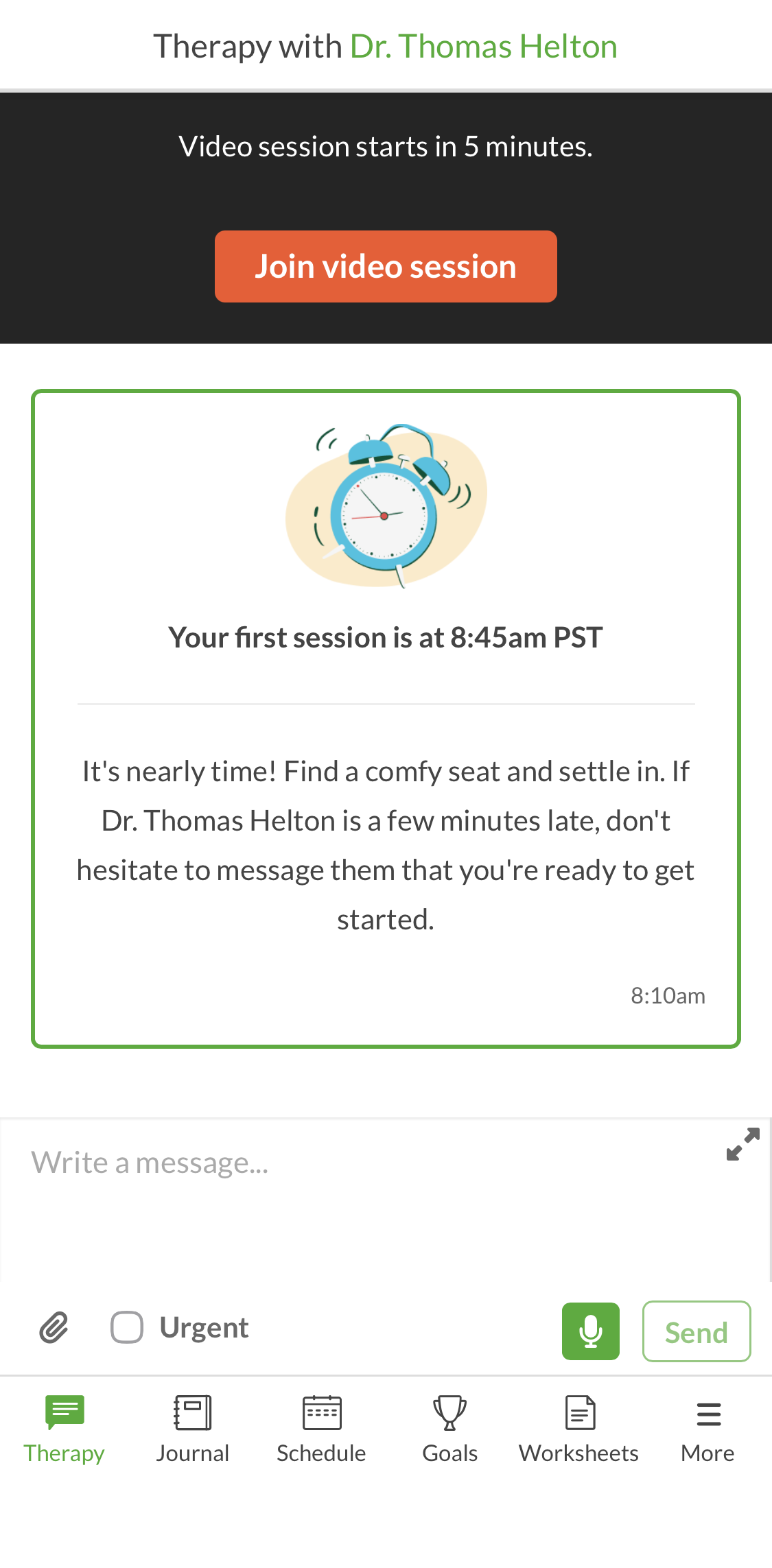 BetterHelp Join Video Session
