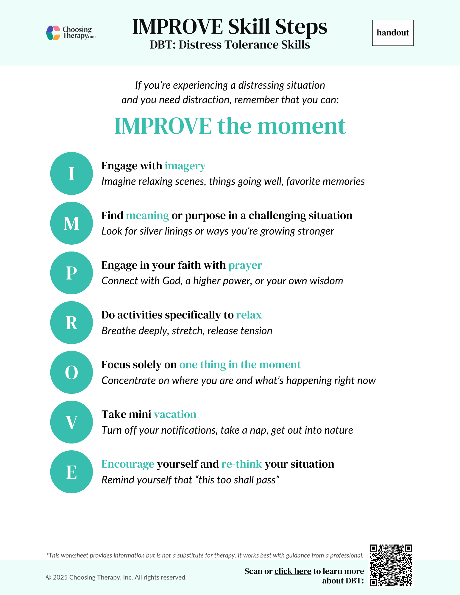 IMPROVE Skill Steps (Handout)