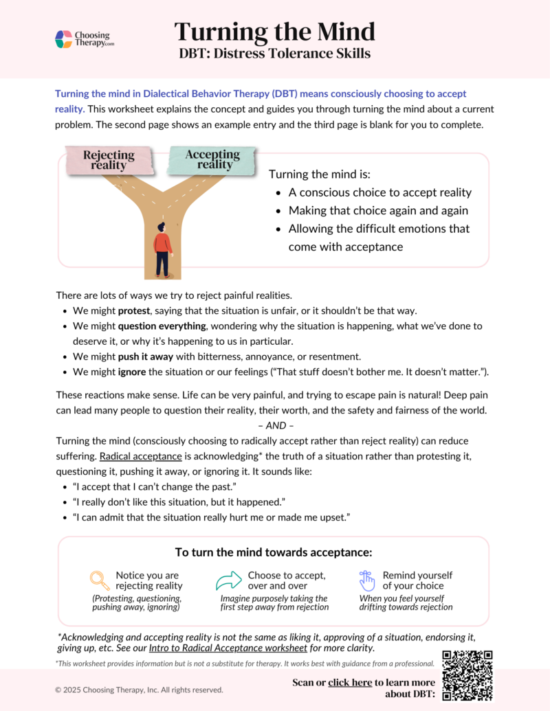Worksheet Tuning Point Free Therapy Worksheets (Printable PDF Downloads) | ChoosingTherapy.com
